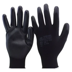 Luva de Nylon Palma Poliuretano Preta Flextactil