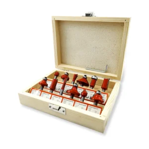 Jogo de Fresas para Tupia 6 mm com 12 Peças e Estojo de Madeira