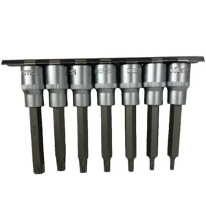 Jogo de Soquetes Torx Longo Macho 1/2" com 7 Peças – Alcance Máximo e Torque Profissional