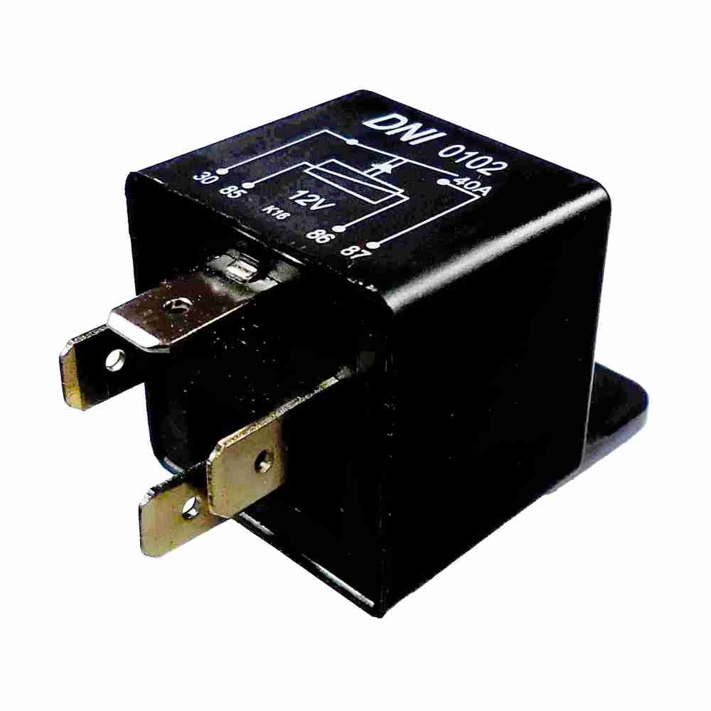 Relé Auxiliar 4 Vias 40A 12V DNI0102 – Controle Elétrico Seguro e Potente