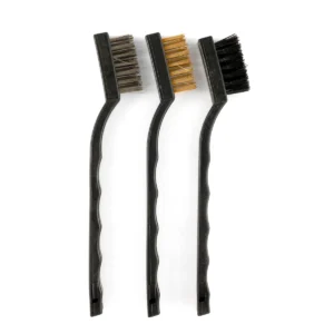 Escovas de Aço com Cabo Plástico Kit com 3 Peças para Limpeza Técnica, Acabamento e Remoção de Oxidação