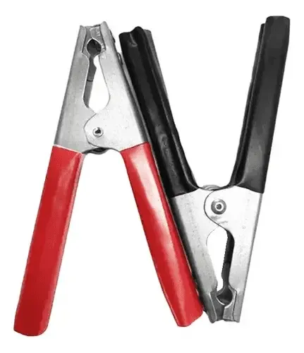 Garras Jacaré 150A Preta e Vermelha para Bateria para Chupeta Automotiva
