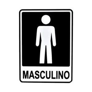 Placa De Sinalização Banheiro Masculino 19,5x15cm para Empresas, Oficinas e Comércios