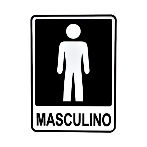 Placa De Sinalização Banheiro Masculino 19,5x15cm para Empresas, Oficinas e Comércios