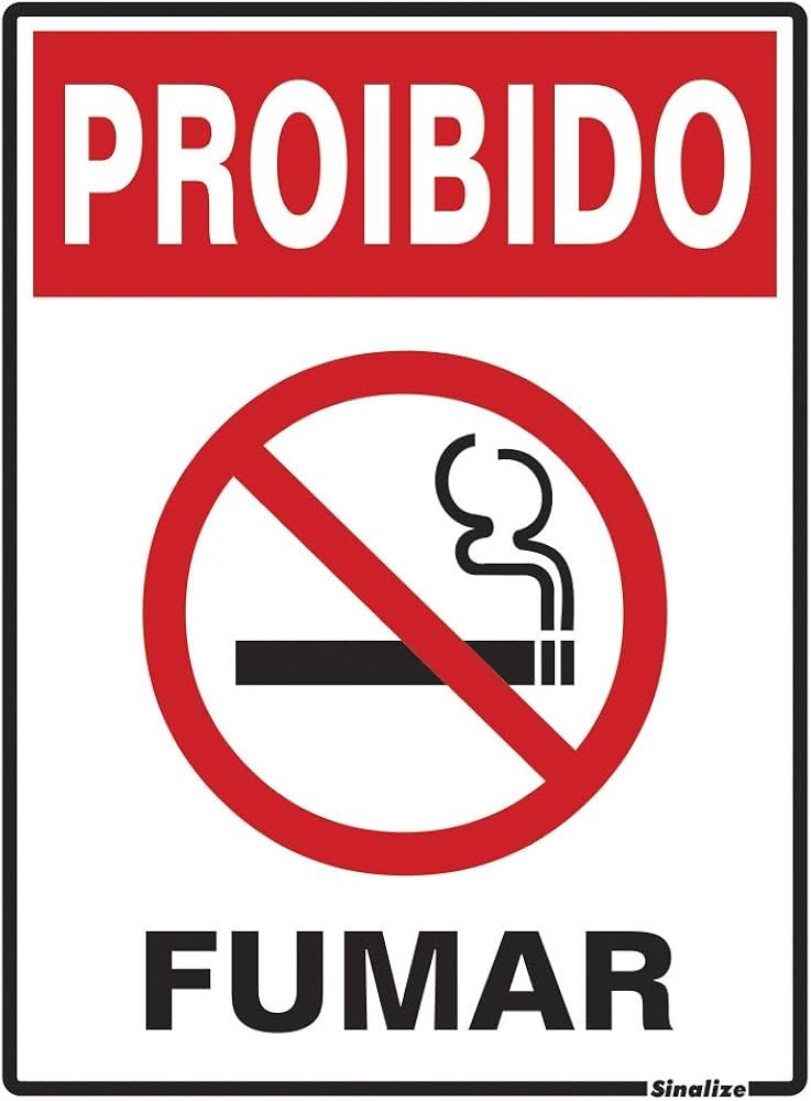 Placa de Sinalização Proibido Fumar 29x20cm Segurança e Prevenção