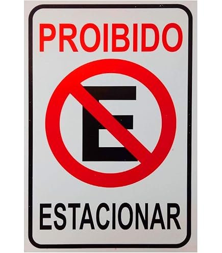Placa de Sinalização Proibido Estacionar 29x20cm Organização e Segurança