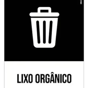 Placa de Sinalização Lixo Orgânico 19,5x15cm Identificação para Coleta Seletiva