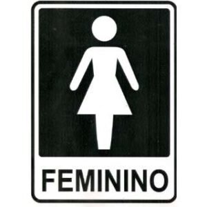 Placa De Sinalização Banheiro Feminino 10x29cm cm para Empresas, Oficinas e Comércios