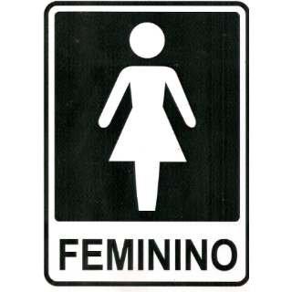 Placa De Sinalização Banheiro Feminino 10x29cm cm para Empresas, Oficinas e Comércios