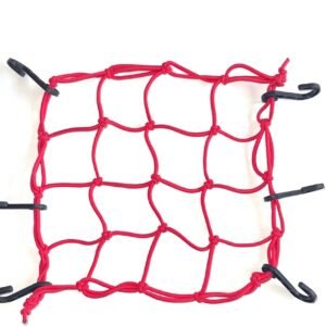 Rede Elástica Aranha para Bagageiro de Moto 40x40cm com Ganchos Reforçados